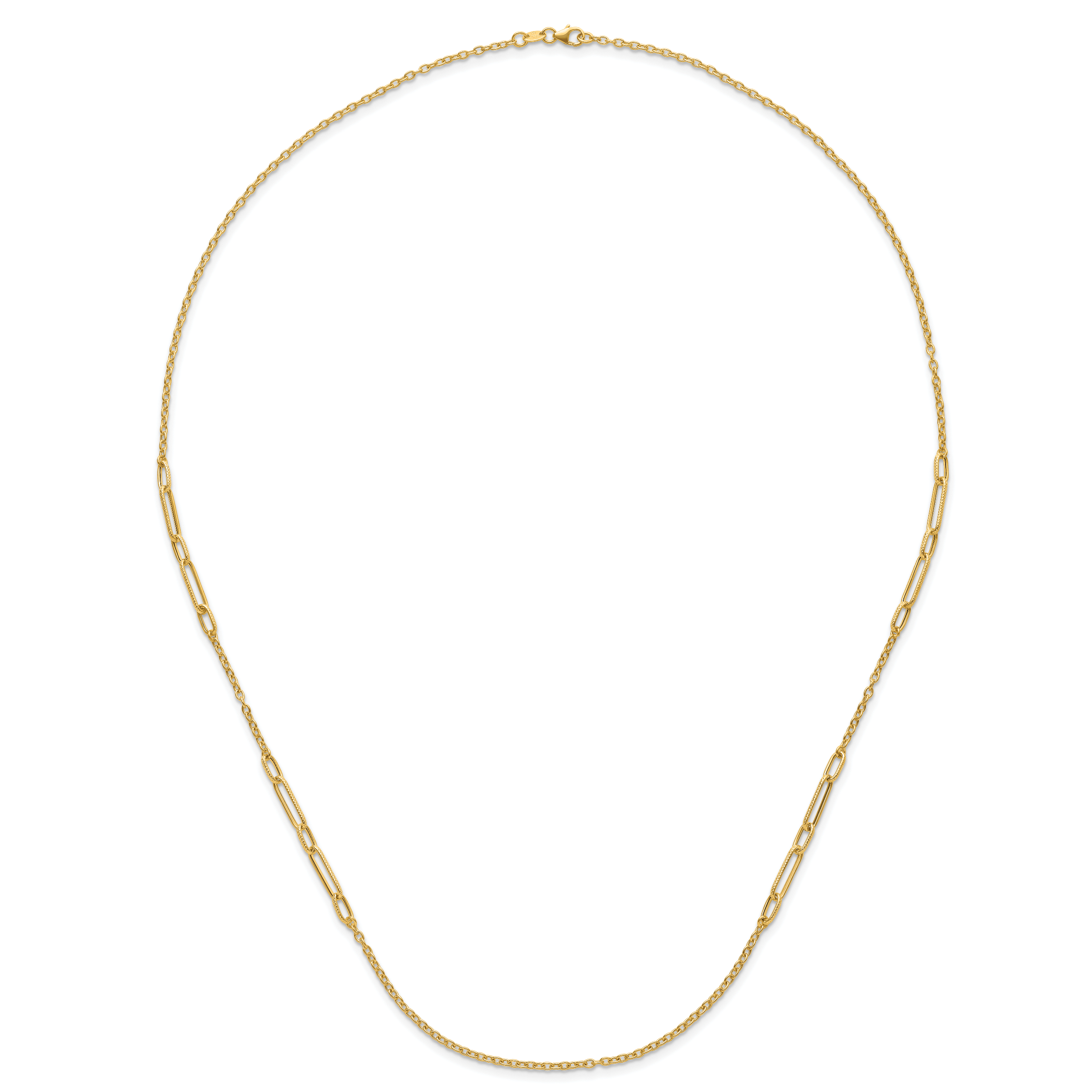 14k Polished Textured Necklace