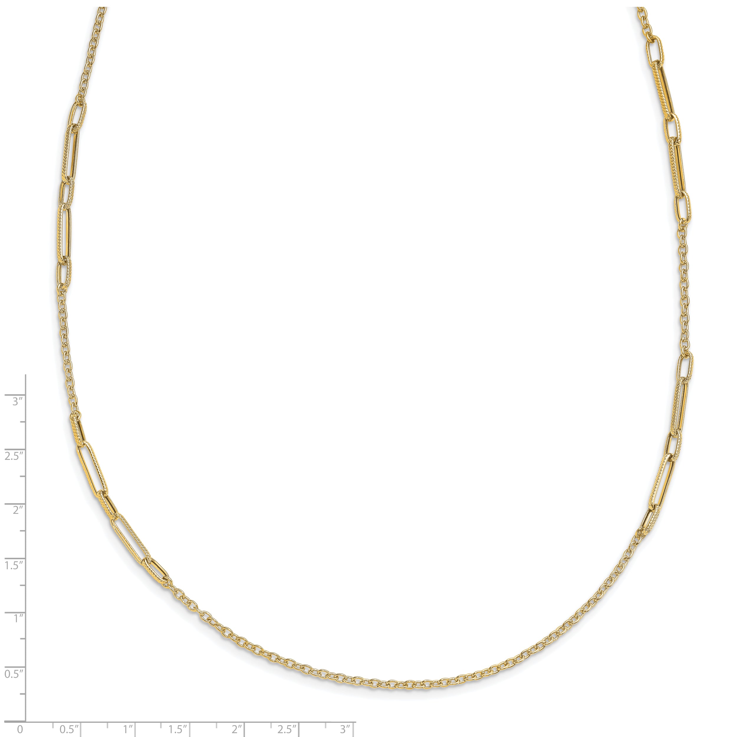 14k Polished Textured Necklace