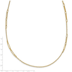 14k Polished Textured Necklace
