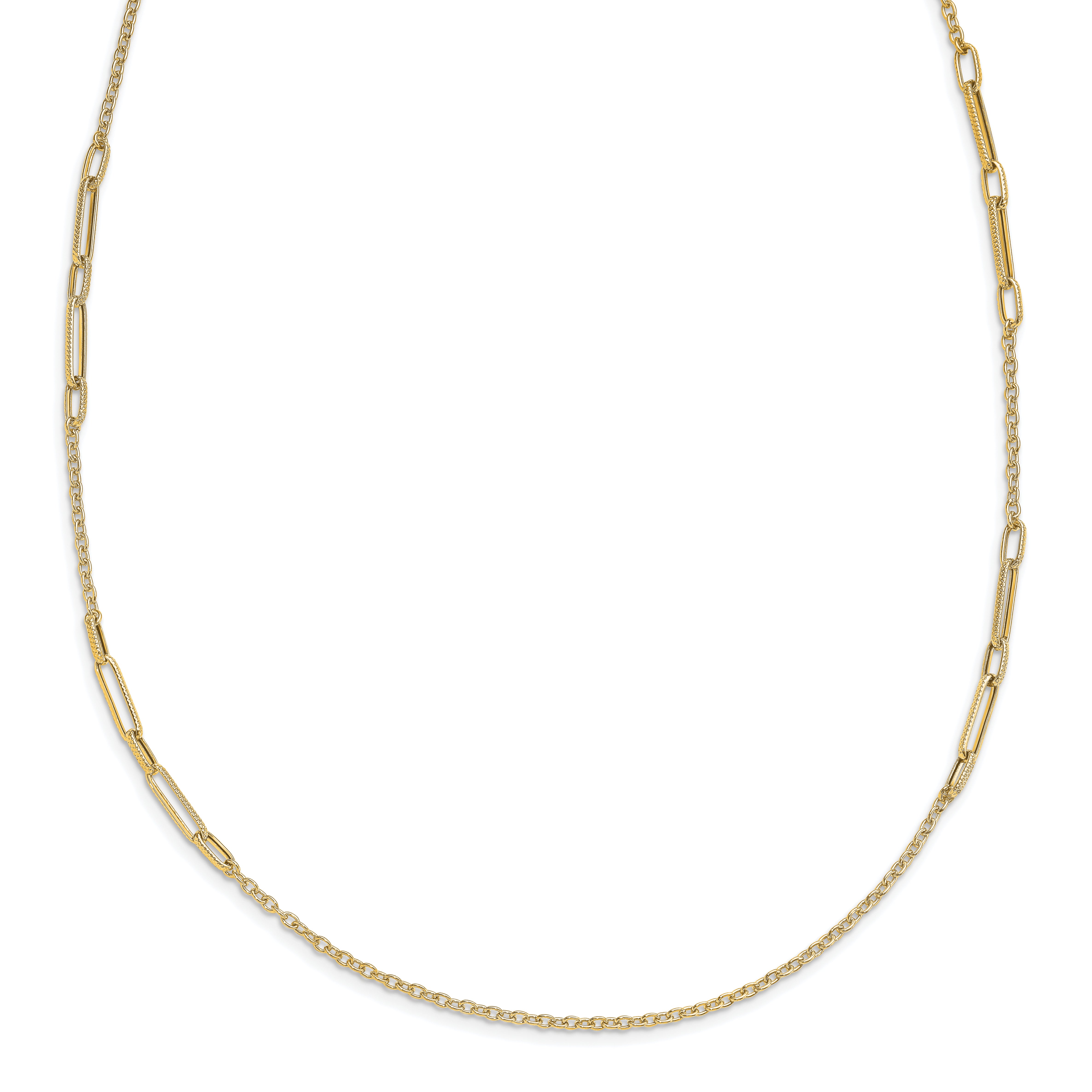 14k Polished Textured Necklace