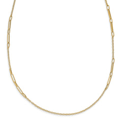 14k Polished Textured Necklace