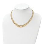 14K Polished Graduated Double Link Necklace