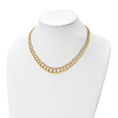 14K Polished Graduated Double Link Necklace