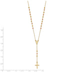 14K Yellow and Rose Gold Cross Y-Drop w/1.25 ext. Necklace