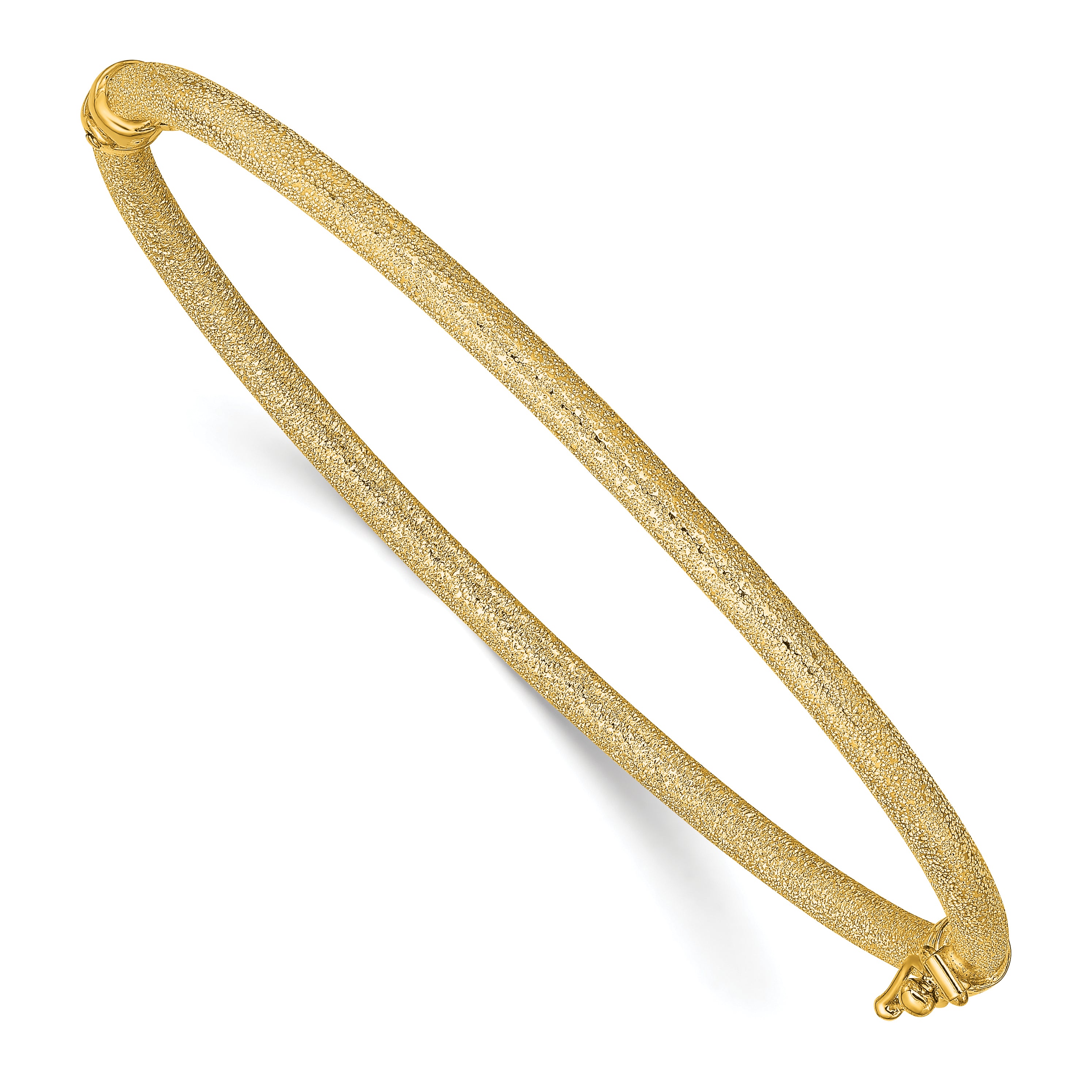 14K Textured Hinged Bangle Main image