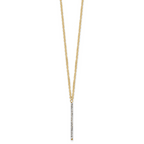14K Polished Crystal w/1in ext Necklace