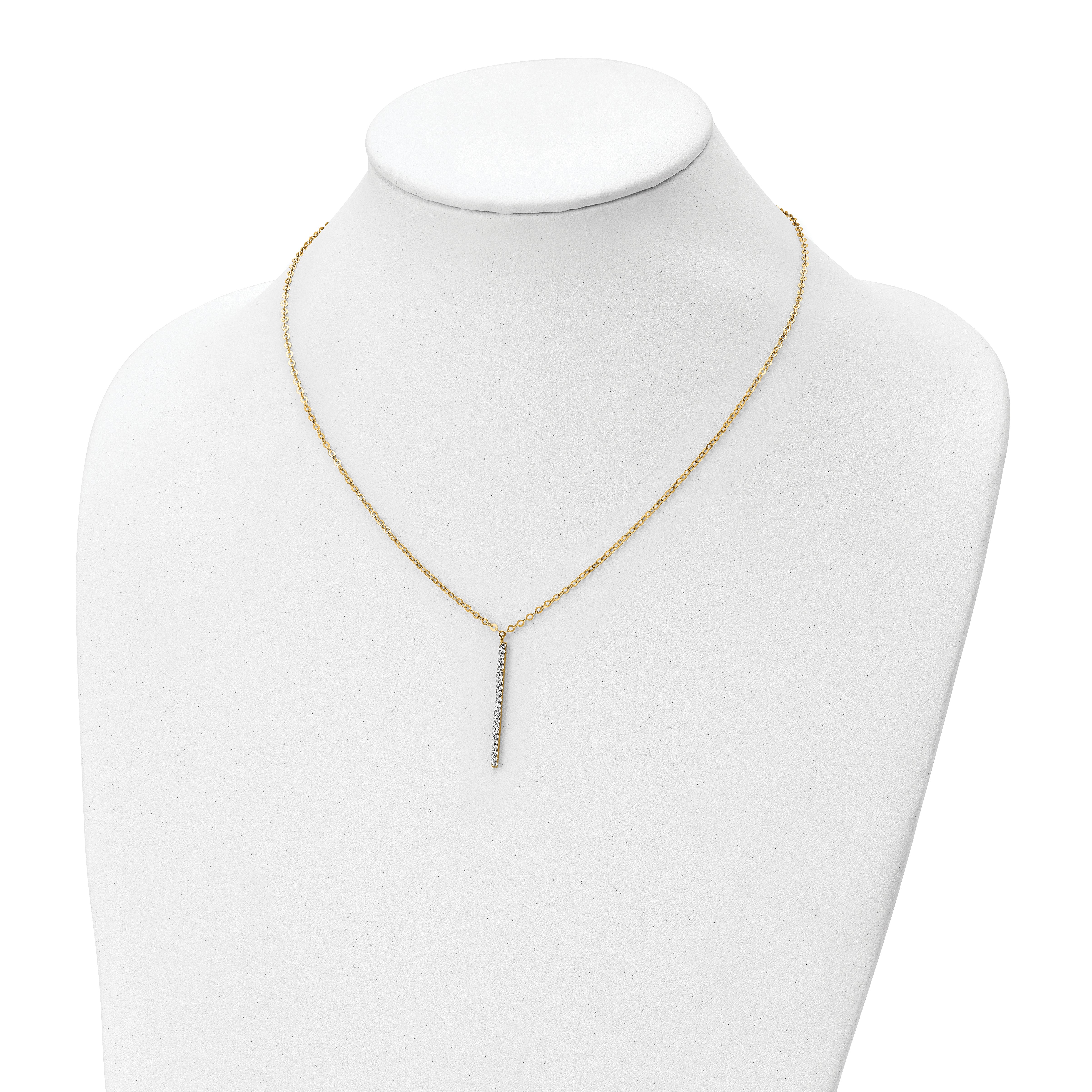 14K Polished Crystal w/1in ext Necklace