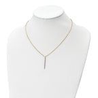 14K Polished Crystal w/1in ext Necklace