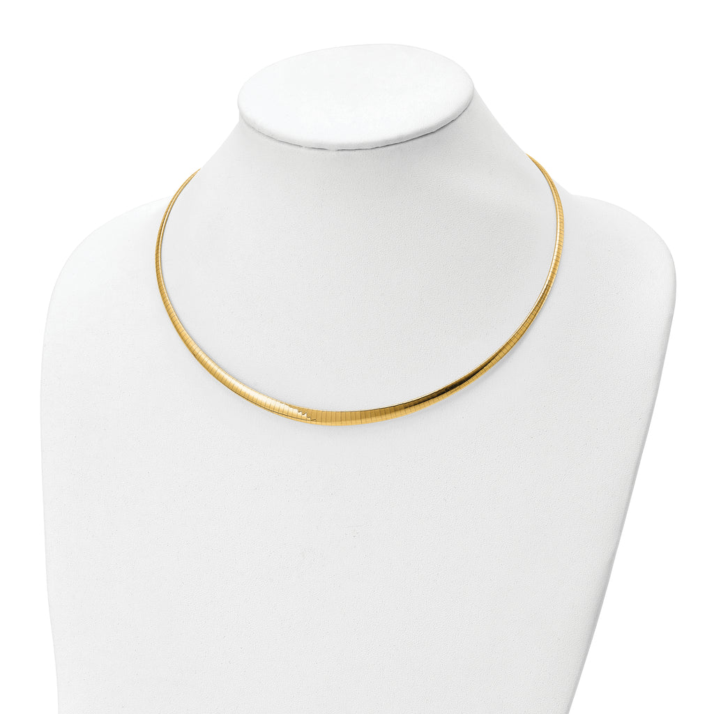 14k Two-tone 3.00-6.00mm Graduated Reversible Omega