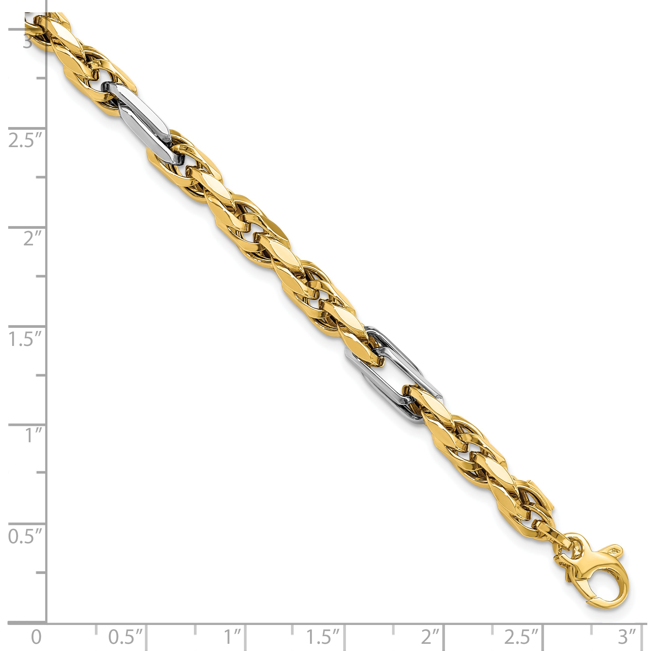 14K Two-tone Polished Link Bracelet