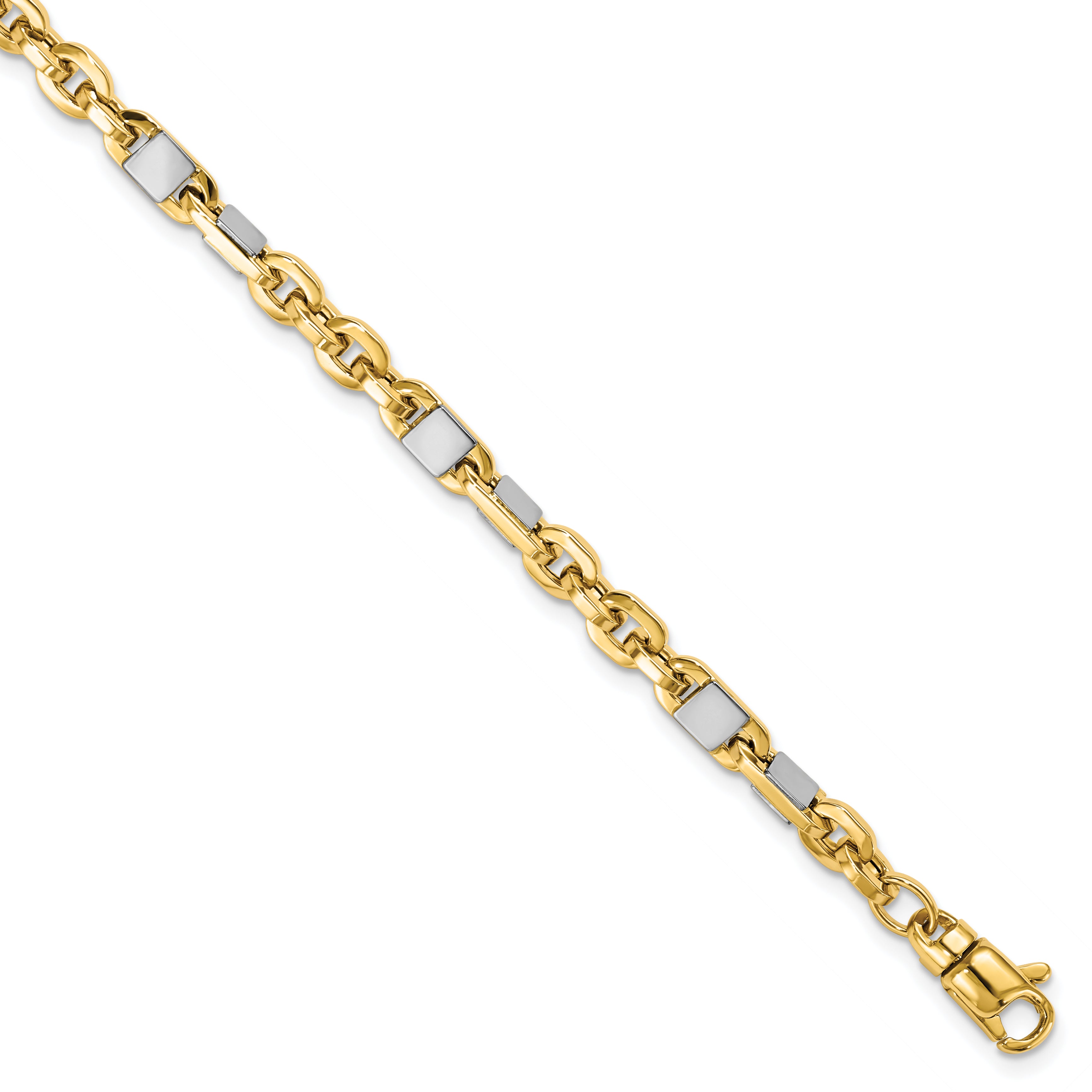 14K Men's Two-tone Polished Link Bracelet Main image