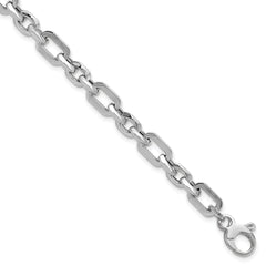14K White Gold Polished Link Bracelet