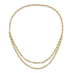 14k Polished Double-layer Link Necklace