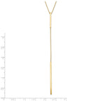 14K Polished Y-drop Bar w/ 1in ext. Necklace