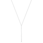 14K White Gold Polished Y-drop Bar w/ 1in ext. Necklace