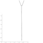 14K White Gold Polished Y-drop Bar w/ 1in ext. Necklace