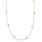 14K Polished and Scratch-finish Beaded Necklace