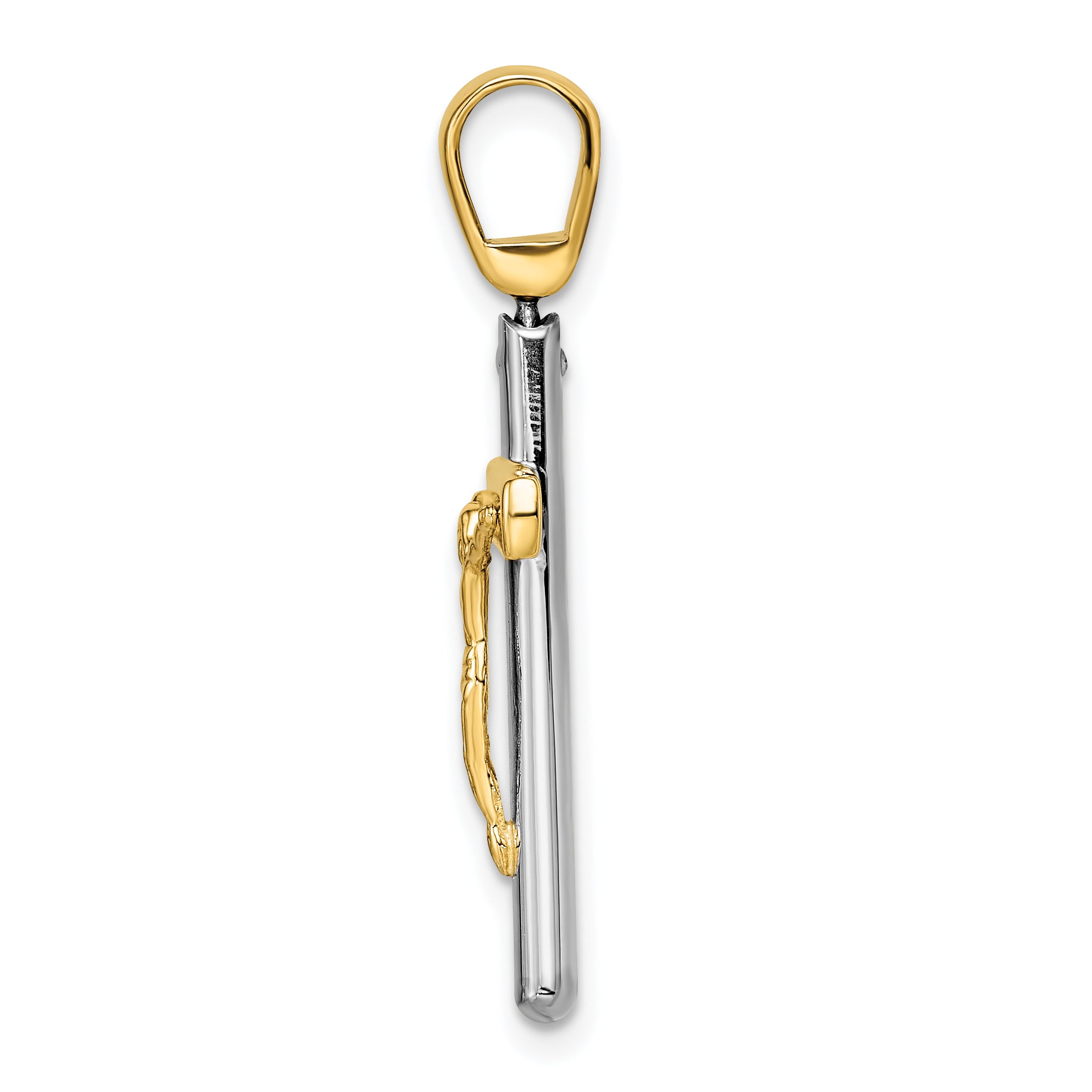 14K Two-tone Crucifix Pendant Secondary image