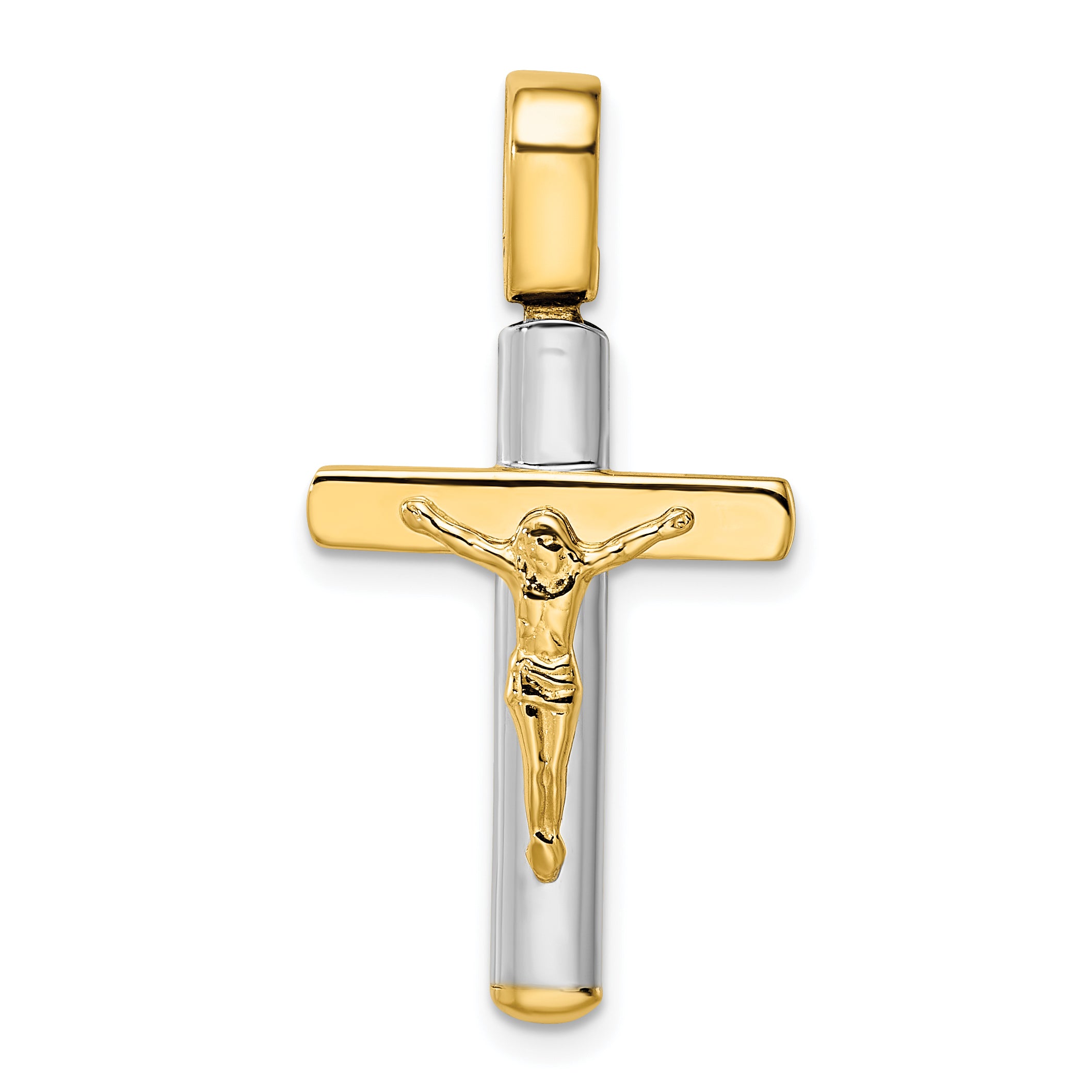 14K Two-tone Crucifix Pendant Main image