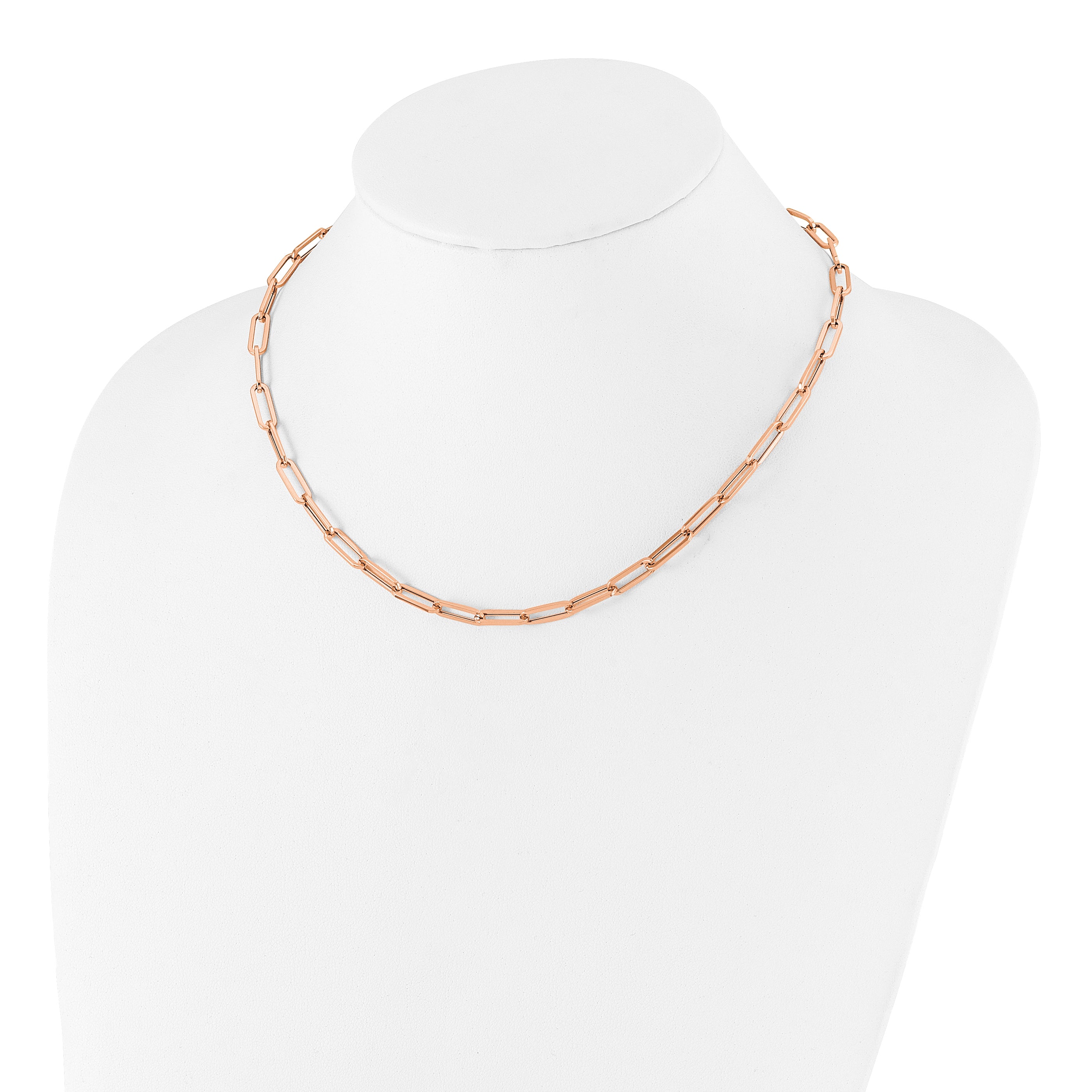 14K Rose Gold Polished Fancy Link Necklace