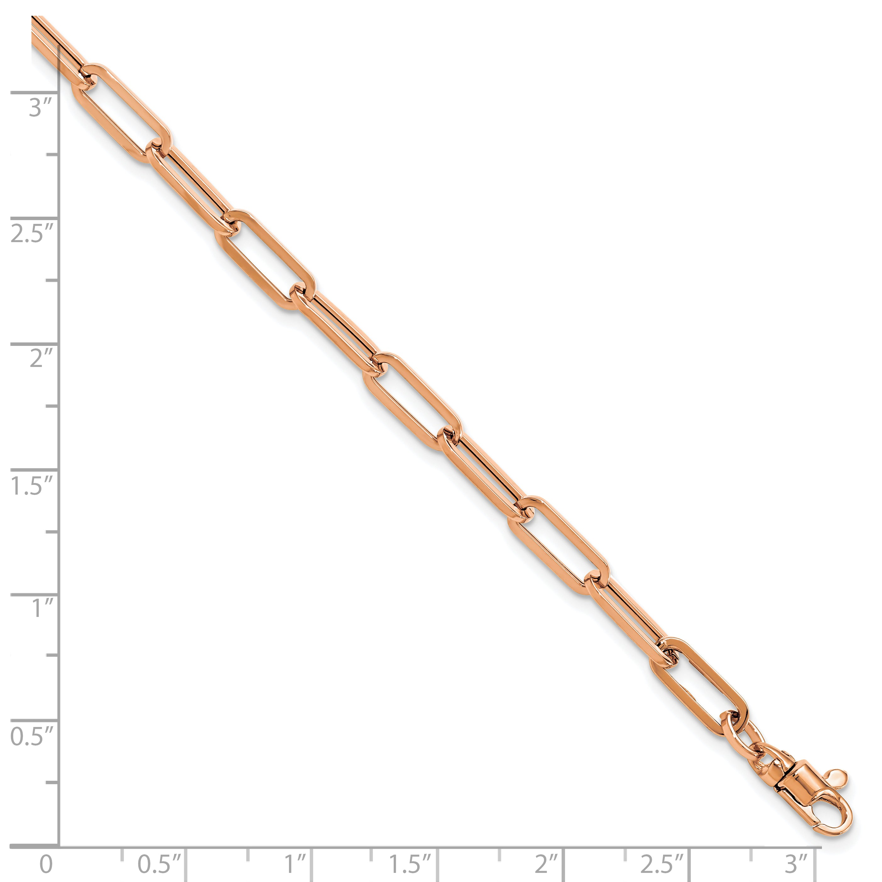 14K Rose Gold Polished Fancy Link with 1in ext Bracelet