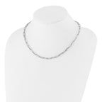 14K White Gold Polished Fancy Link Necklace