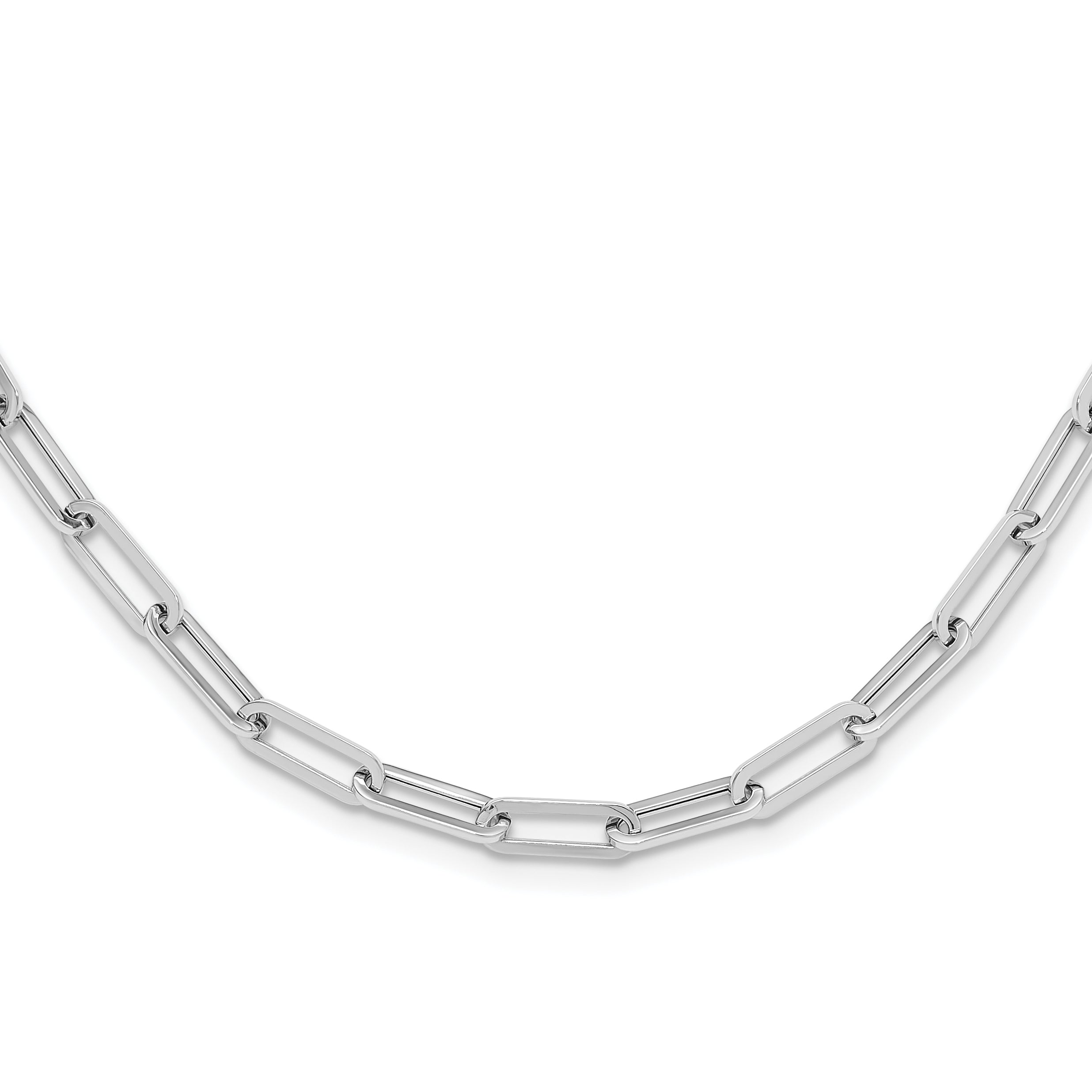 14K White Gold Polished Fancy Link Necklace Main image