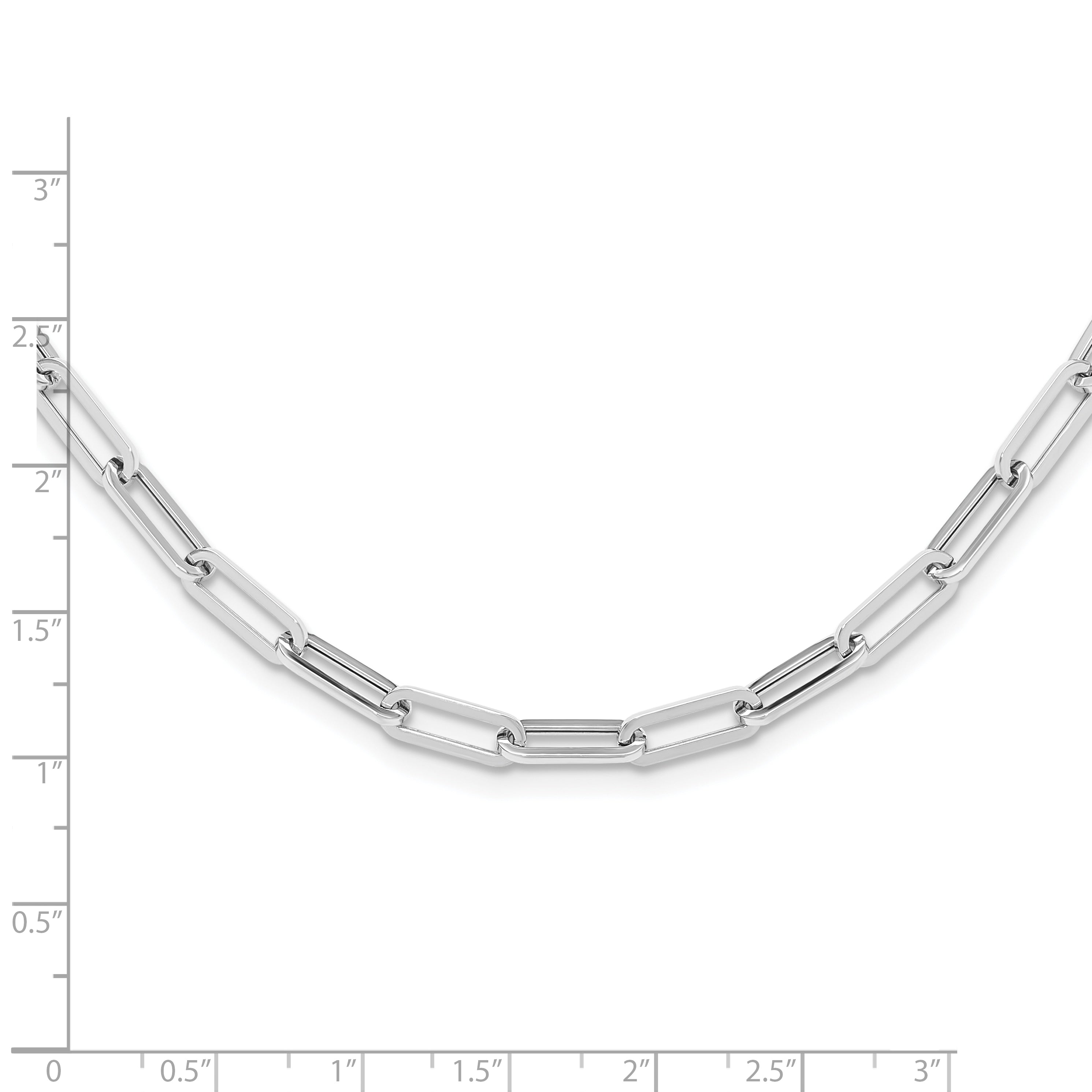 14K White Gold Polished Fancy Link Necklace