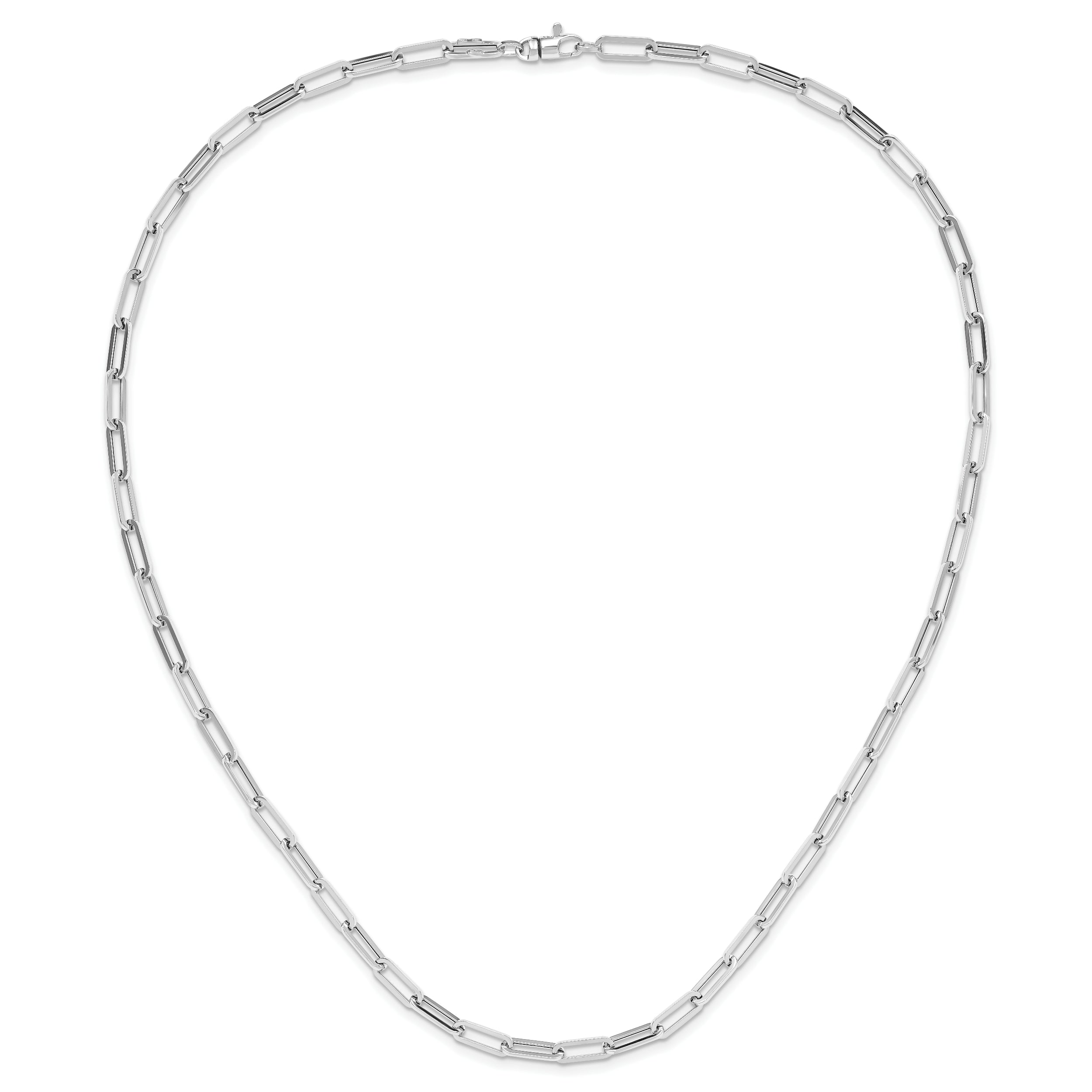 14K White Gold Polished Fancy Link Necklace