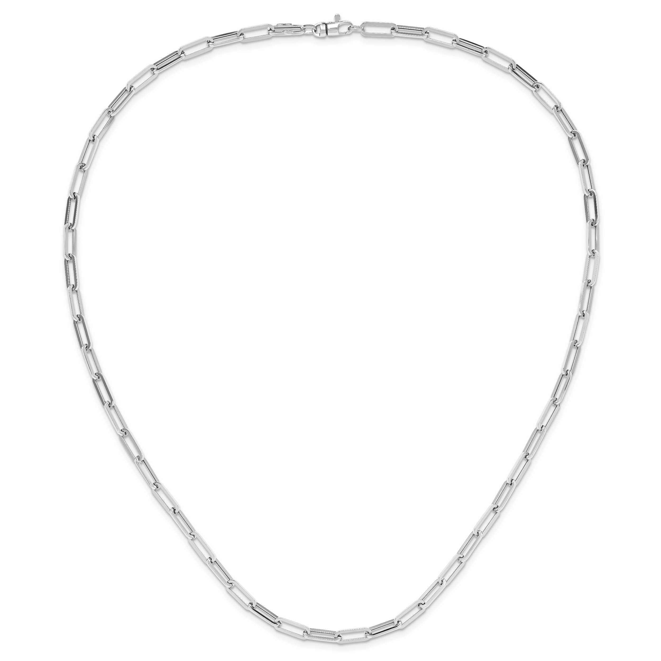 14K White Gold Polished Fancy Link Necklace