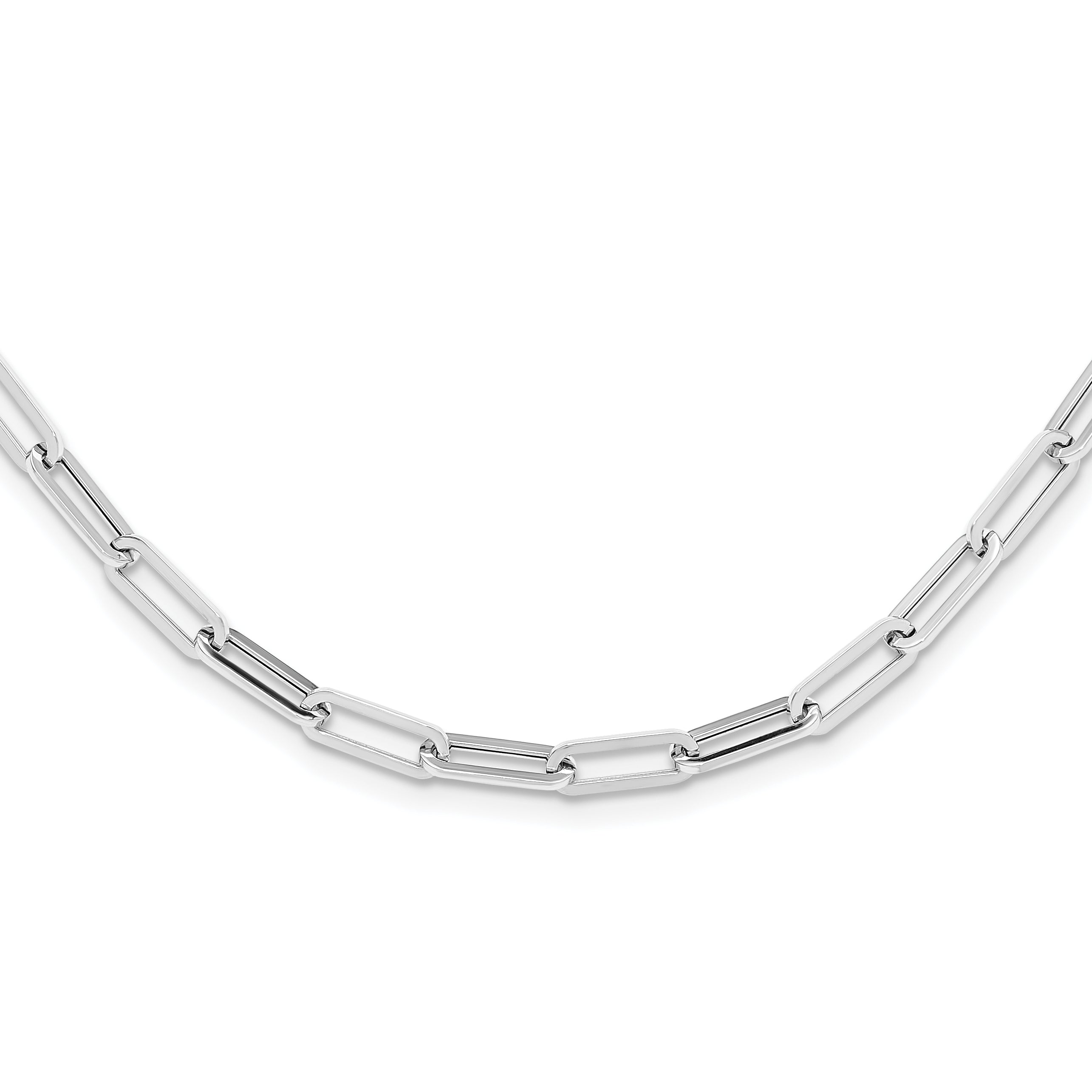 14K White Gold Polished Fancy Link Necklace Main image