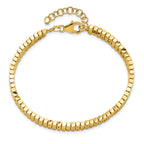 14K Polished D/C Flexible w/ 1in Safety Chain Cuff Bangle