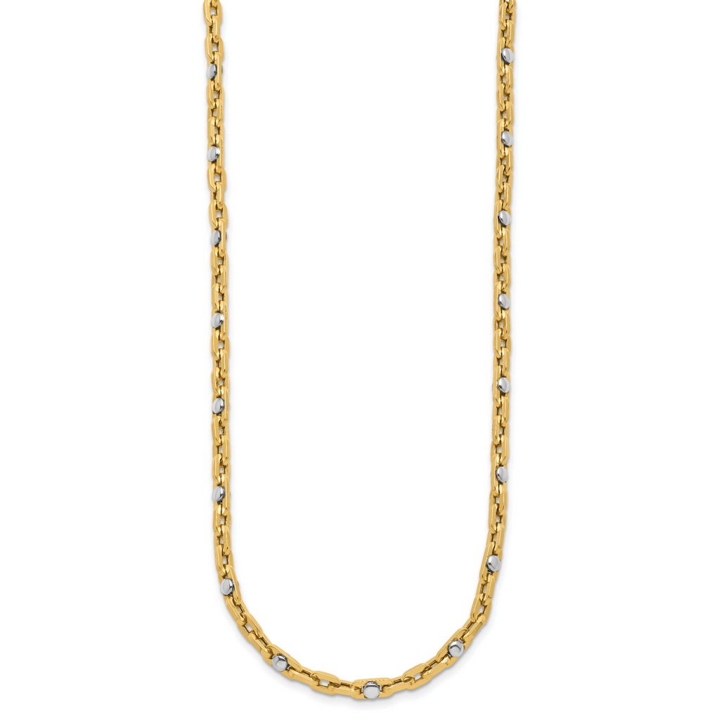 14K Two-tone Polished Link Necklace