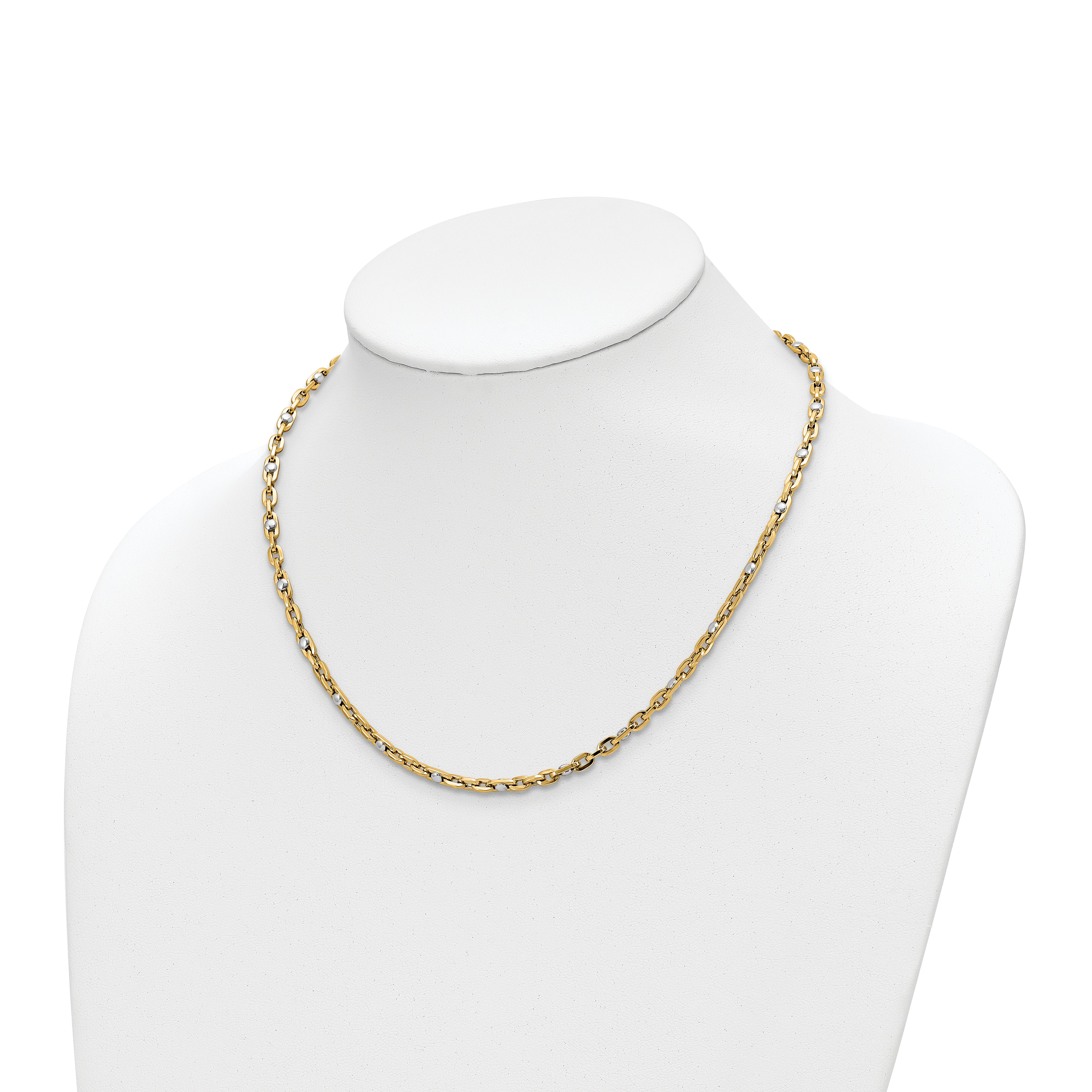14K Two-tone Polished Link Necklace
