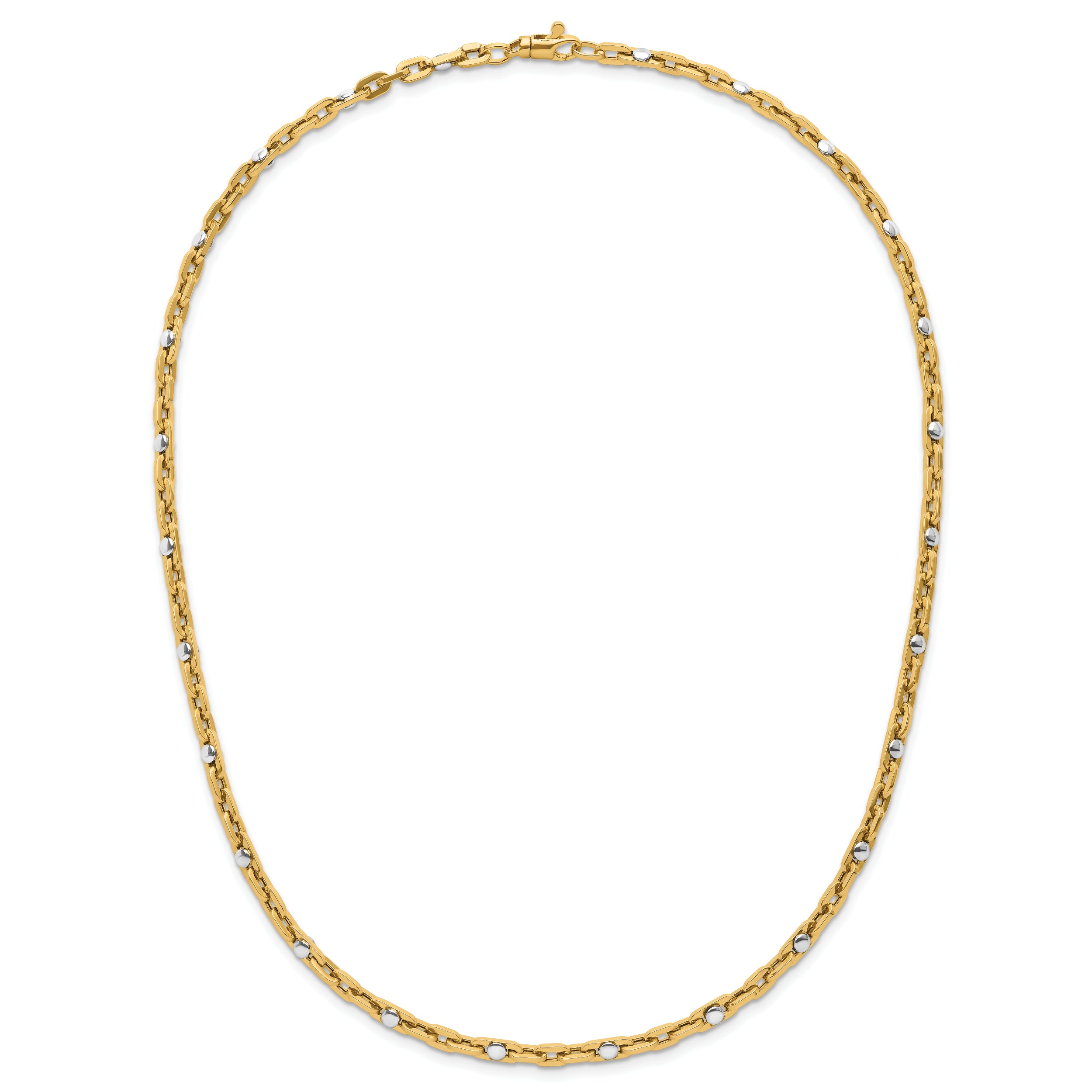 14K Two-tone Polished Link Necklace