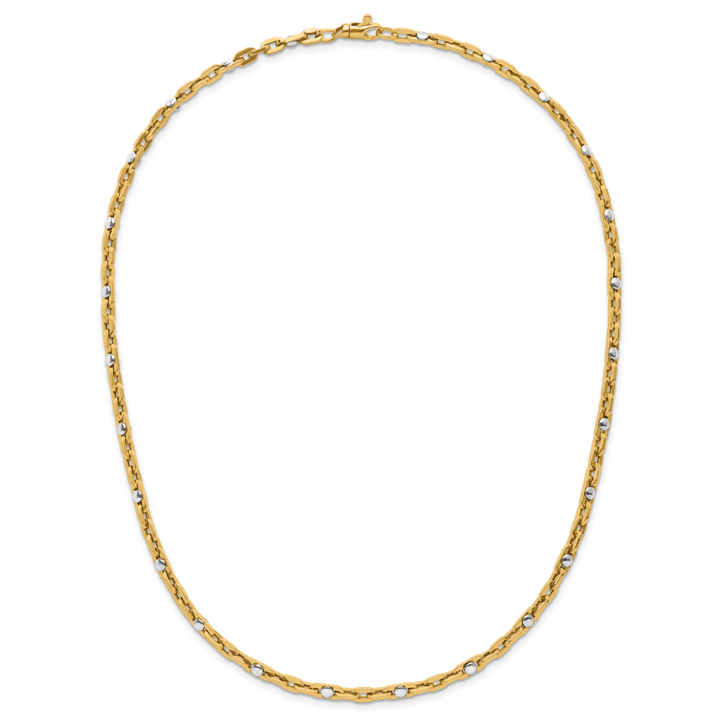 14K Two-tone Polished Link Necklace