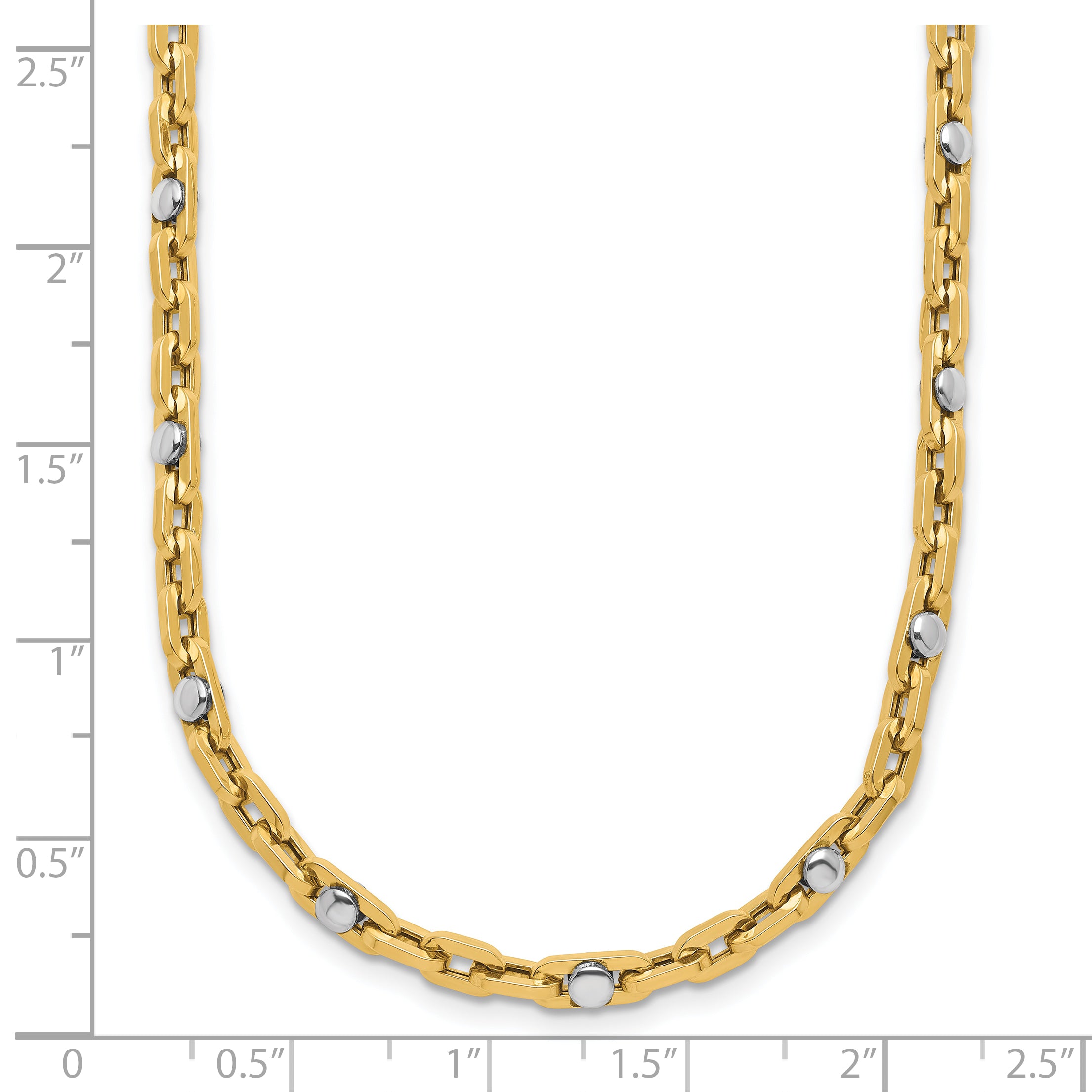 14K Two-tone Polished Link Necklace