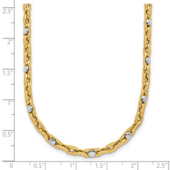 14K Two-tone Polished Link Necklace