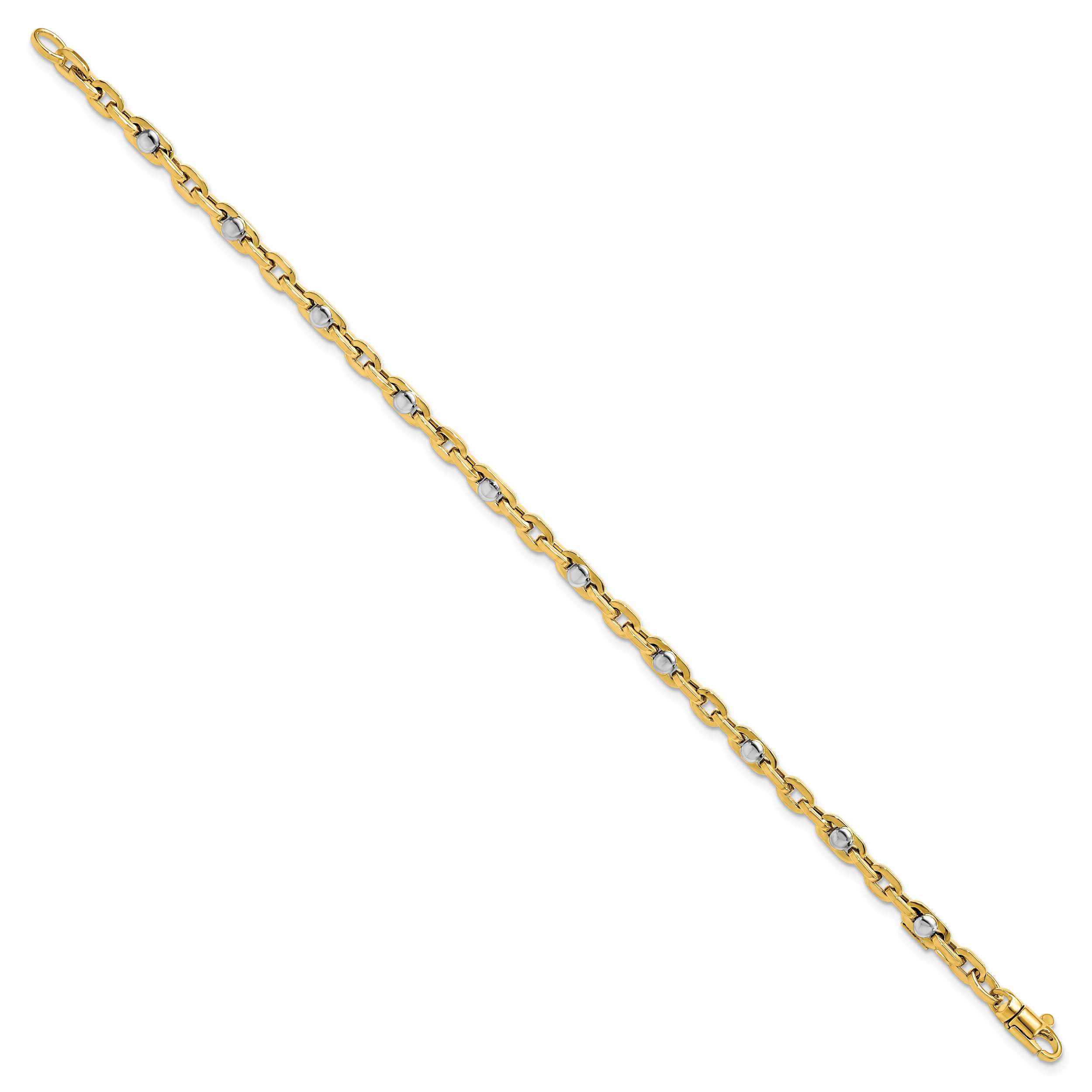 14K Two-tone Polished Link Bracelet Secondary image