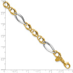 14k Rhodium Fancy Link Bracelet