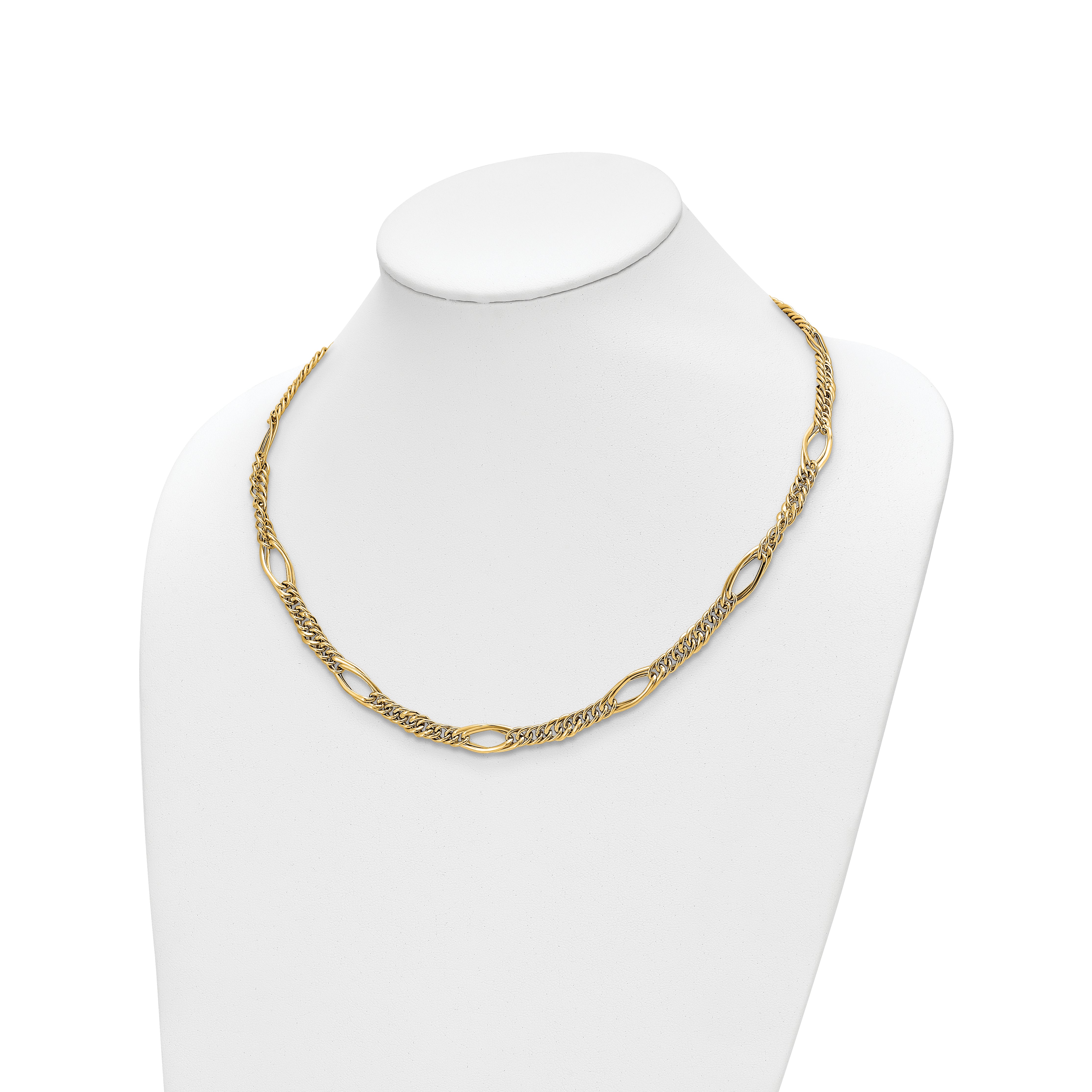 14k Polished Fancy Link Necklace