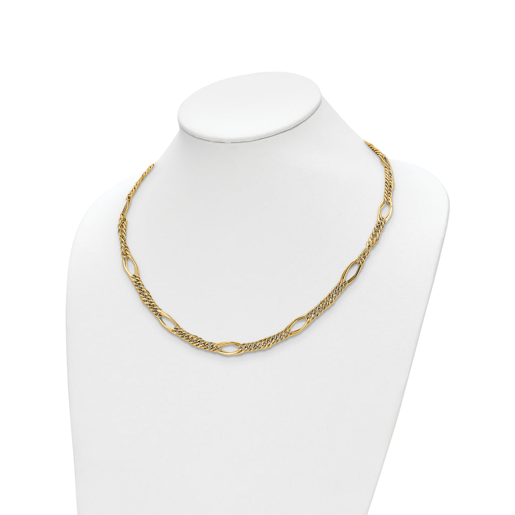 14k Polished Fancy Link Necklace