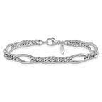 14k White Gold Polished Fancy Link Bracelet