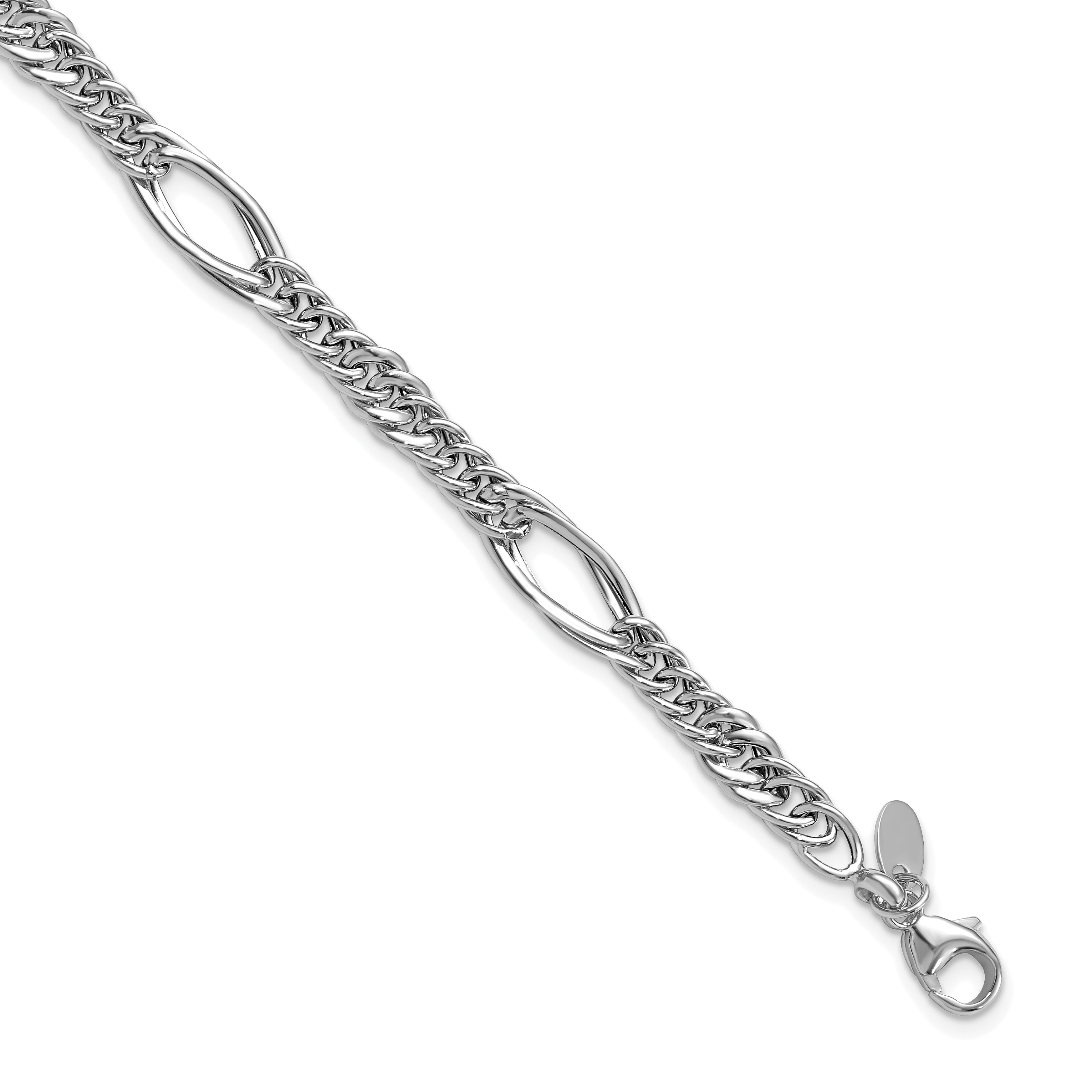 14k White Gold Polished Fancy Link Bracelet Main image