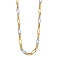 14k Rhodium Polished Fancy Link Necklace