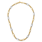 14k Rhodium Polished Fancy Link Necklace