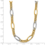 14k Rhodium Polished Fancy Link Necklace