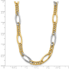 14k Rhodium Polished Fancy Link Necklace