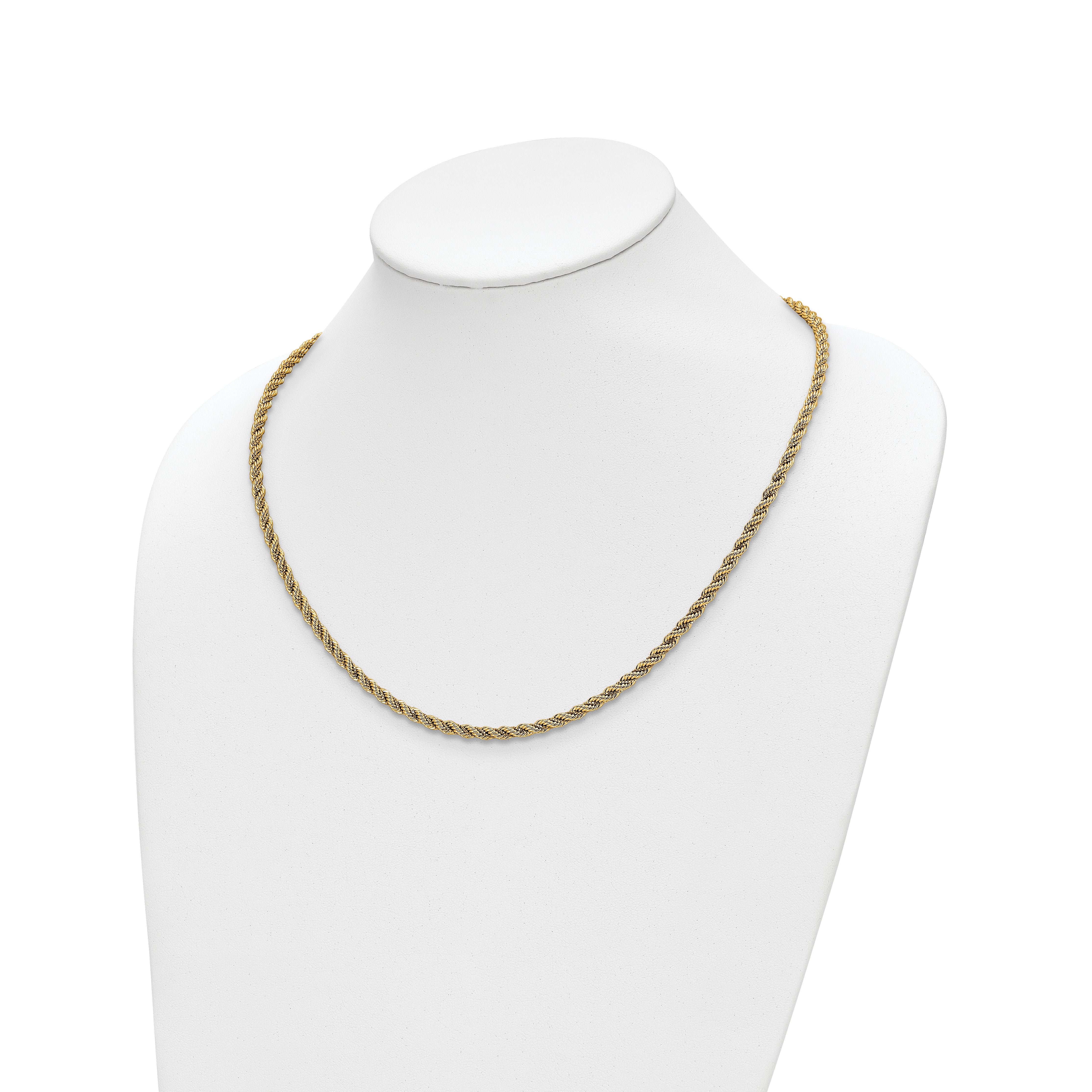 14K Two-tone Polished Textured Rope Necklace