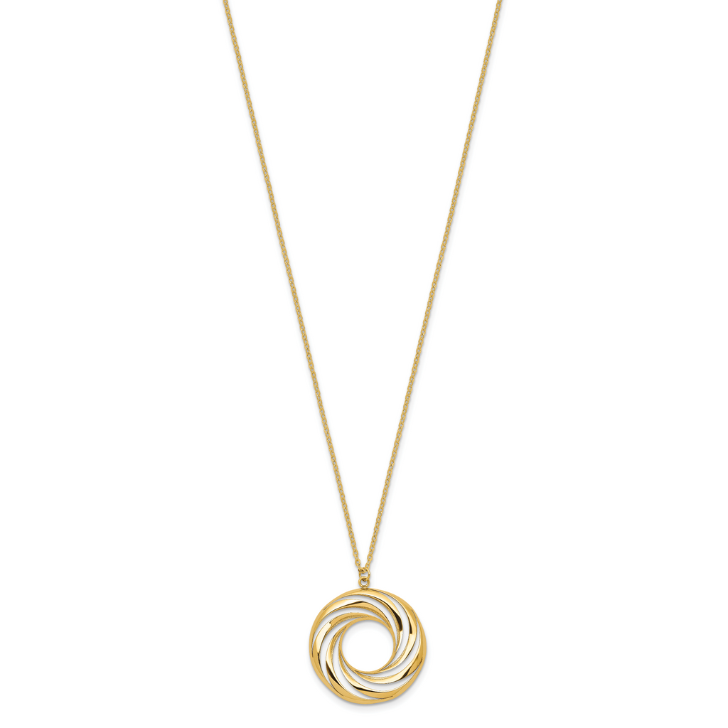 14k Polished and Brushed Necklace